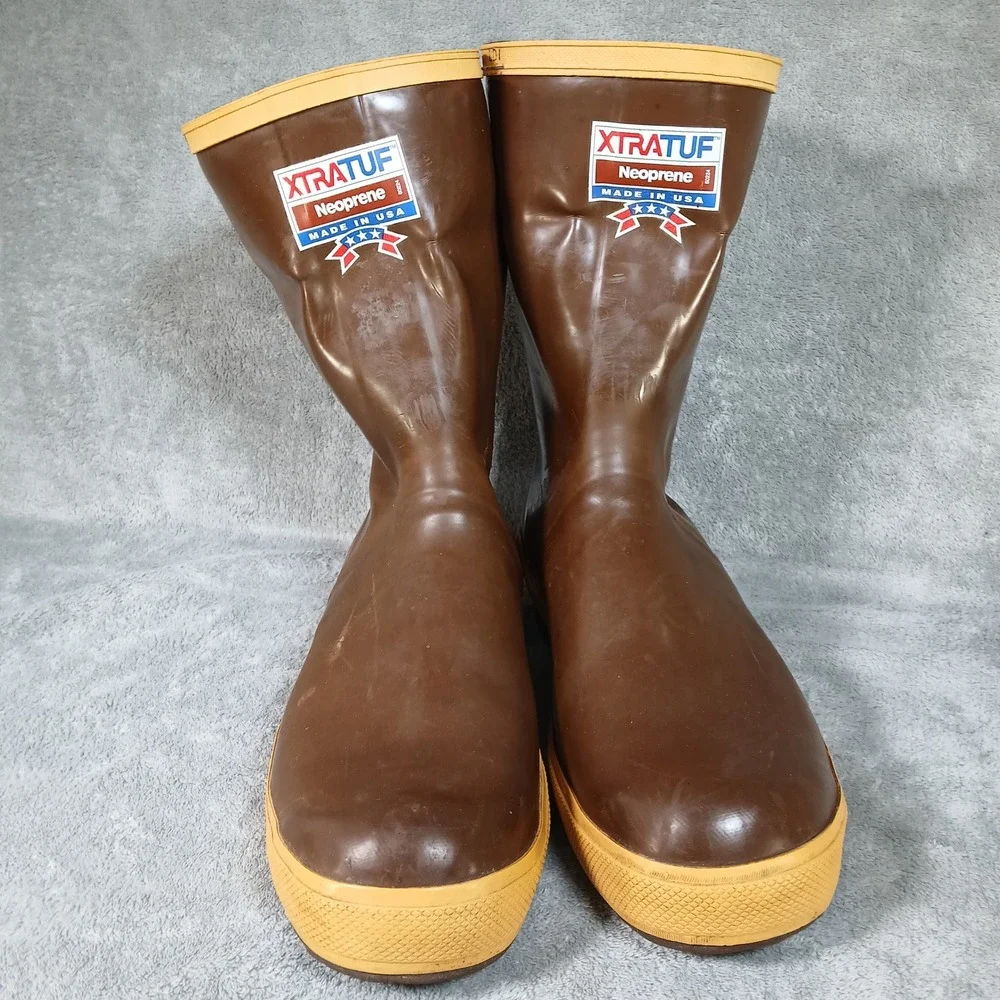 XTRATUF Deck Boots Mens 12 Legacy Waterproof Brown Neoprene Rubber